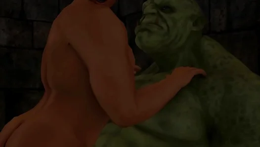 Orcs Huge Beast Thrusts Deep into Tight Monster Hole in Searing 3D Anal Scene -