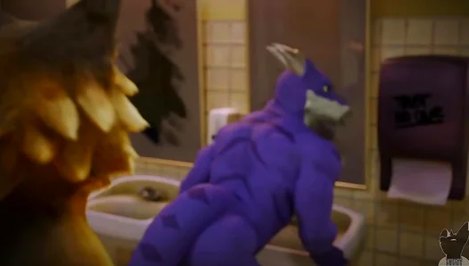 Steamy Bathroom Blowjobs: Furry Friends Savor Each Others Hung Musky Assets – NaughtyFun