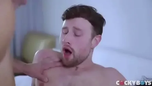 Triple Heat: Two Rugged Tops Overpower One Buxom Bottom for a Searing Raw Anal Threeway