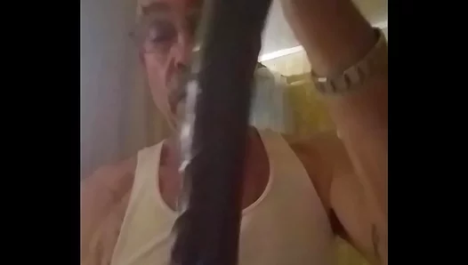 Experienced Gramps Yearns for Hungry Throat Sucking His Oversized Fake Cock – XXX