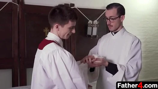Young Altar Boys Forbidden Fantasy Fulfilled — Priest Pounds Him Deep Inside – 18+