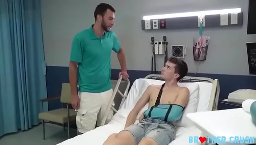 Steamy Hospital Confrontation: Brian Swallows Alexs Cock as Temps Soar – HD 720p