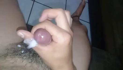 Steamy Solo Session Unleashes Thick Cream: Naughty Boys Pearly Load Spilled –