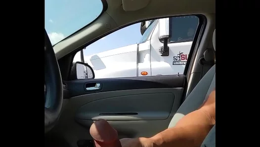 Steamy Truck Stop Encounter: Hung Driver Unleashes Raw Desire for Voyeurs Eyes - XXXTapes