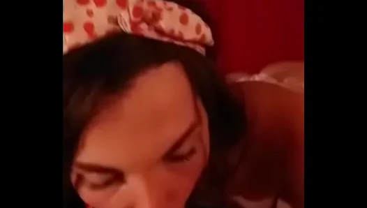 Steamy Shemale Session: Rebeka Gobbles Down Clients Thick Dick Deepthroat Style – 18+
