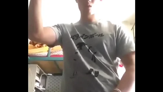 Steamy Stepbrother Unleashes a Thick Load During Intense Solo Gay Masturbation Session