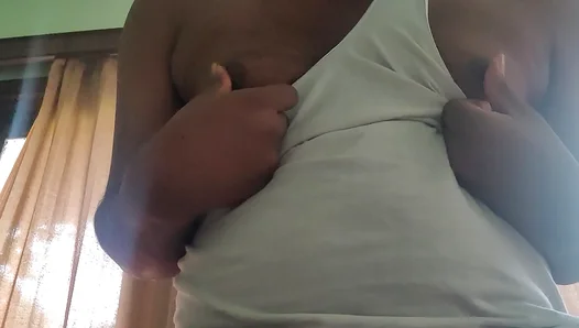 Chubby Delight Fondles Plump Nipples Moobs Before Satisfying Solo Thirst