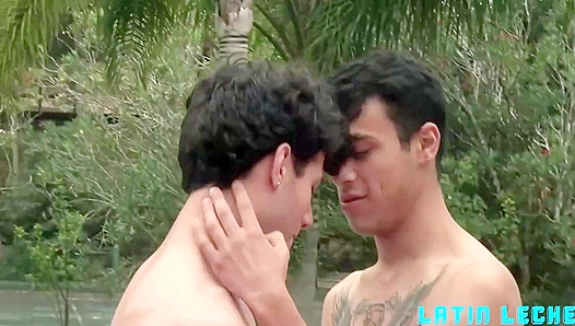 Passionate Latino Lads Unleash Raw Desire Poolside - Fiery Orgasms Drenched in Spunk -
