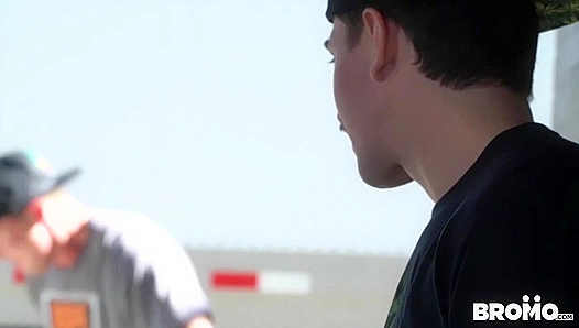 Pierce Jack Gets Drenched in Steamy Public Skate Park Threesome - Hot Wet Gay Action