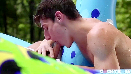 Steamy Poolside Fun: Aiden Nico Go Wild with CockyBoys – Ass Play Galore