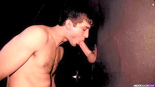 Neighborhood Thirst: Elliots First Glory Hole Thrill with Dakotas Massive Dick - Hot Door