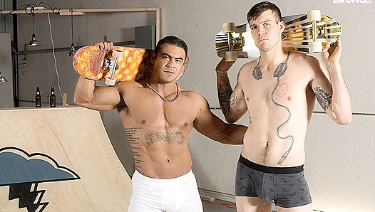 Beefy Latino Stepdad Dominates Chiseled White Skater Boy in , Deep-Ass Anal Thrusts