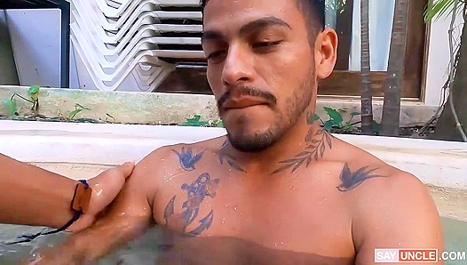 Latin Lovers Throat Fuck: Angel Swallows Emanuels Massive Ebony Beef – Steamy Interracial