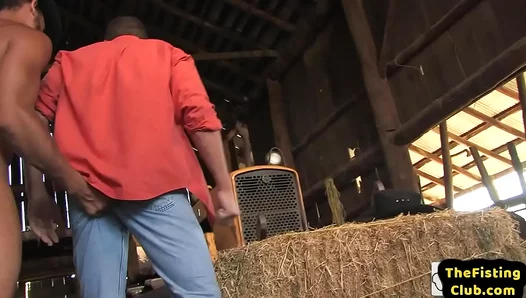 Farmhands Throat Fisted Raw: Hung Stud Devours His Muscular Lovers Thick Cock