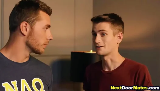 Frat Brat Steps Up: Hunky Older StepBrother Takes Charge of Naive Lad