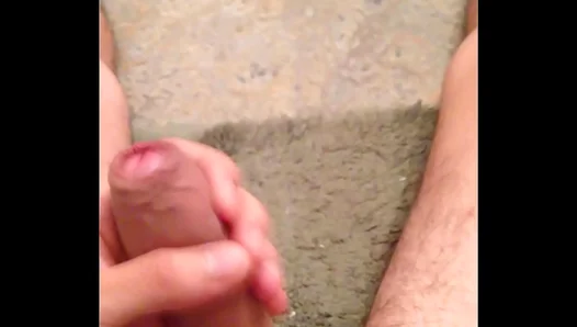 Steamy Spurt: Handsome Hunk Unleashes Load on Plush Carpet During Intense Masturbatory