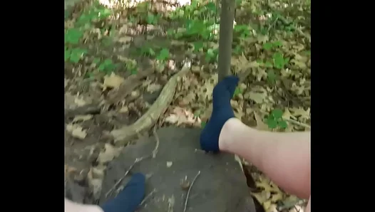 Naked in the Wild: Innocent Boy Gets Drenched with Hot Cum Outdoors After Bareback