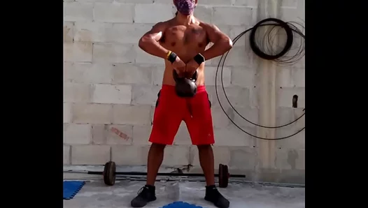 Sultry Latino Muscle God Drenches in Sweat During Intense Outdoor Workout –