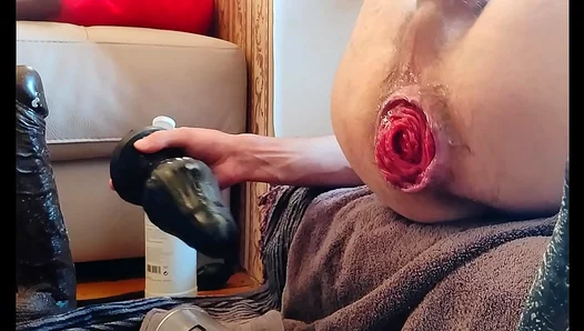 Wild Backyard Buttplay: Huge Plugs Push Him to the Brink – 18+
