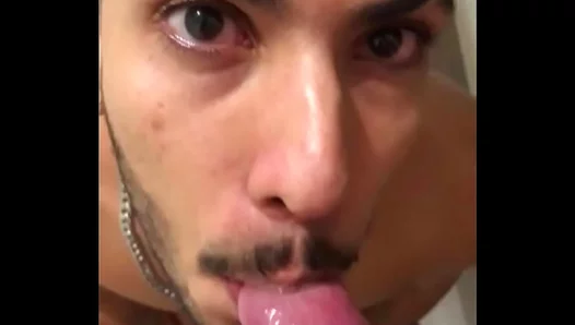 Thirsty Teen Swallows Every Drop: Juicy Load from Chiseled Studs Beefy Cock —