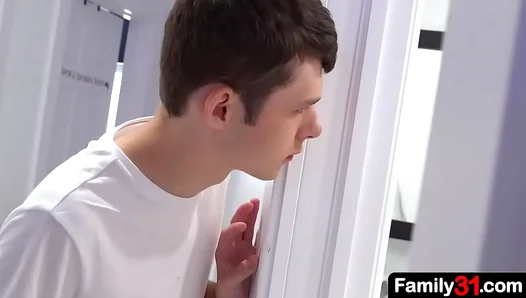 Forbidden Desire Unleashed: Stepdads Throbbing Cock Devours Innocent Boys Mouth in the