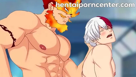 Stepdad Devours Stepsons Clenching Holes in Naughty My Hero Academia Gay Threesome –