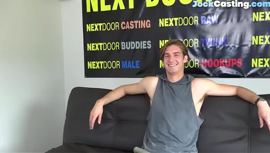 Steamy Audition: Ripped Jock Unleashes Throbbing Load in Sultry Casting Session –