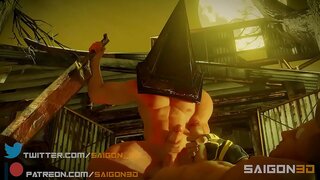 Steamy 3D Pyramid Head Drift Gay Threesome - Explicit Uncut Scenes