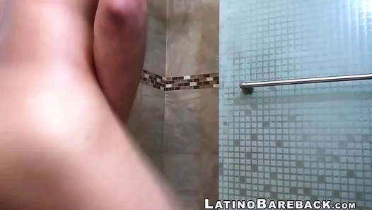Latin Lovers Steamy Solo: Roman Blakes Enjoys a Hot, Soapy Self-Love Session Under the