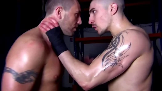 French Thug Mathieu Ferhati Dominates Rival Doryann in Sweaty, Muscular Gay Frenzy