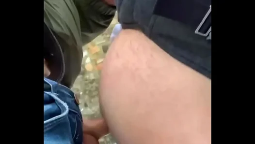 Miskupas Wild Outdoor Threesome: Rude Anal with Hunky Barbacks Hung Amateur Cock