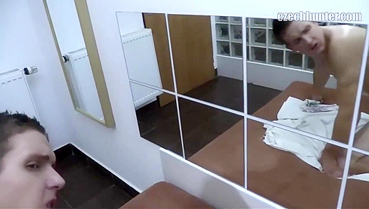 Moaning Wildly as He Takes the Thick Dick from Behind by the Mirror – XXXGay