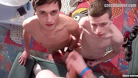 Young Czech Studs Compete for Control of a Throbbing Meatstick – Steamy Gay Frenzy