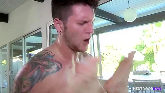 Caught Red-Handed: Cheating Neighbor Travis Rough-Fucks Allens Hung Hole – Raw Gay
