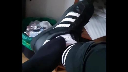 Romeos Naughty Confession: Barefoot Teen Boys in Adidas Delve into Kinky Foot Play with