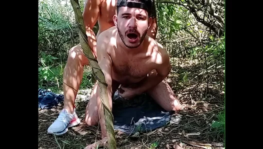 Forbidden Forest Fling: Step-Bros Ass Tempted by Familys Hung Cousin for a Raw Woodland