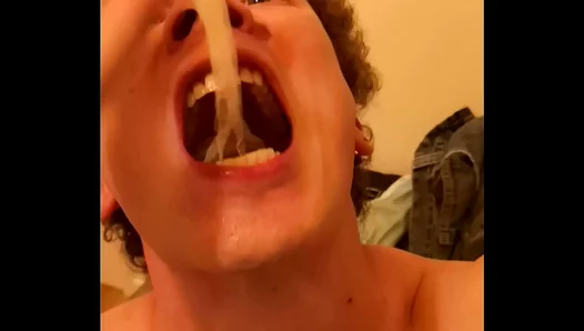 Steamy Lisbon Encounter: Young Lover Devours Raw Spunk Directly from Damp Condoms Remains