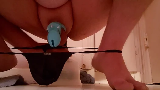 Sissys Forbidden Delight: Dildo Pleasure Amidst Chastity Restraints – ChastityGames 18+