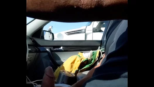 Highway Exhibitionist: Truckers Massive Cock Exposed for Passerby Pleasure – 18+
