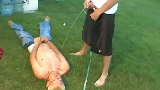 Sun-Kissed Barebacks: Wild 18-Year-Old Boys Engage in Piss, Cum Raw Fun Outdoors –