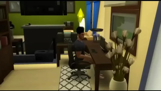 Steamy Solo Stroke: Sims Hands Work Magic on His Rock Hard Anime Cock