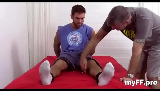 Toe-Tingling Temptation: Hunky Lad Teases Tugs His Meat While Licking Feet in Sizzling