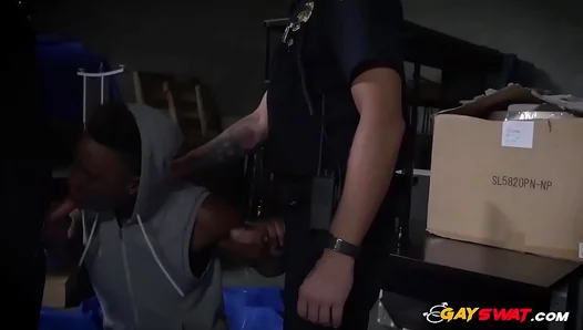 Rough Patrol Action: Hot Cops Take Turns Riding Thick Black Meat in Lewd Interracial