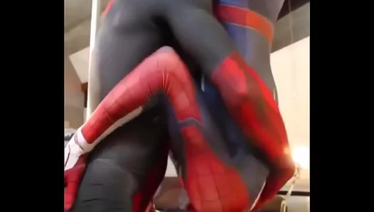 Webbed Whispers: Spideys Steamy Suckdown in a Sticky Superhero Gangbang - 18+