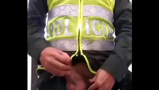 Off-Duty Officer Drops Uniform for Raw, Sweaty Gay Cam Fuck