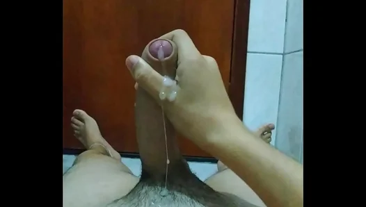 Latin Lovers Epic Climax: Throbbing Cock Unleashes Thick Spurt in Sizzling Solo Session –