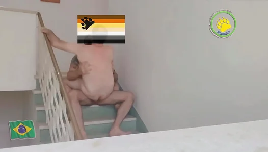 Steamy Stairwell Seduction: Passion Ignites in Private Gay Encounter