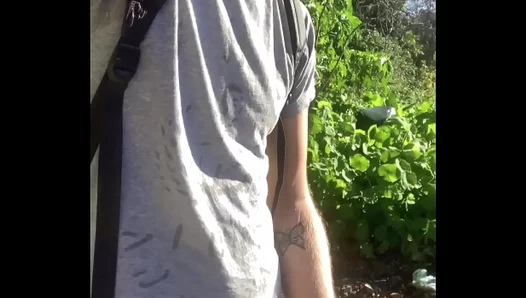 Raunchy Outdoor Solo: Exhibitionist Gay Hunk Cums Hard in Public – HotGayPorn 18+