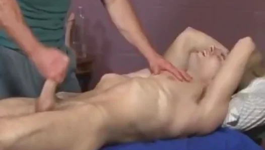 Intense Massage Session Ends in Steamy Gay Threesome Bliss – Explicit Happy Ending