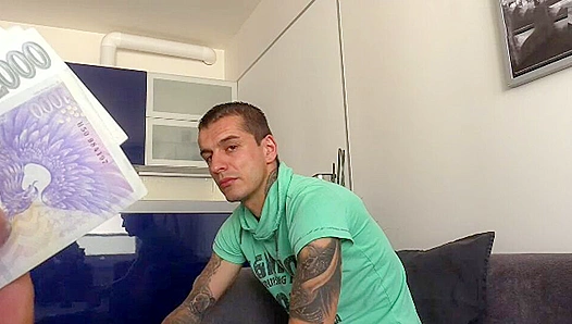 Inked Boy Pays Dues with Deep-Throating Debt Collectors Huge Shaft – Satisfying